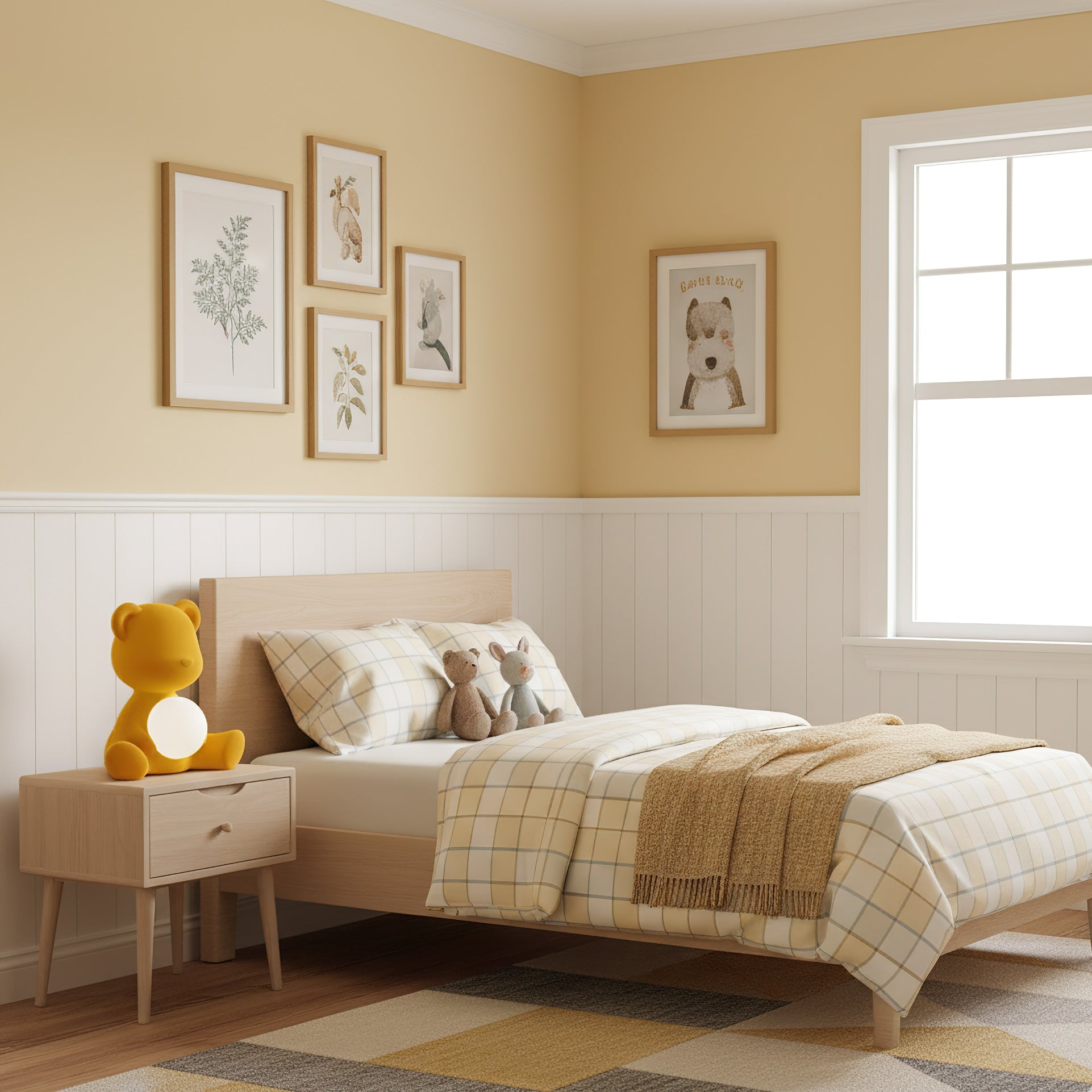Glowing Teddy Bear Table Lamp, Velvety Accent Light