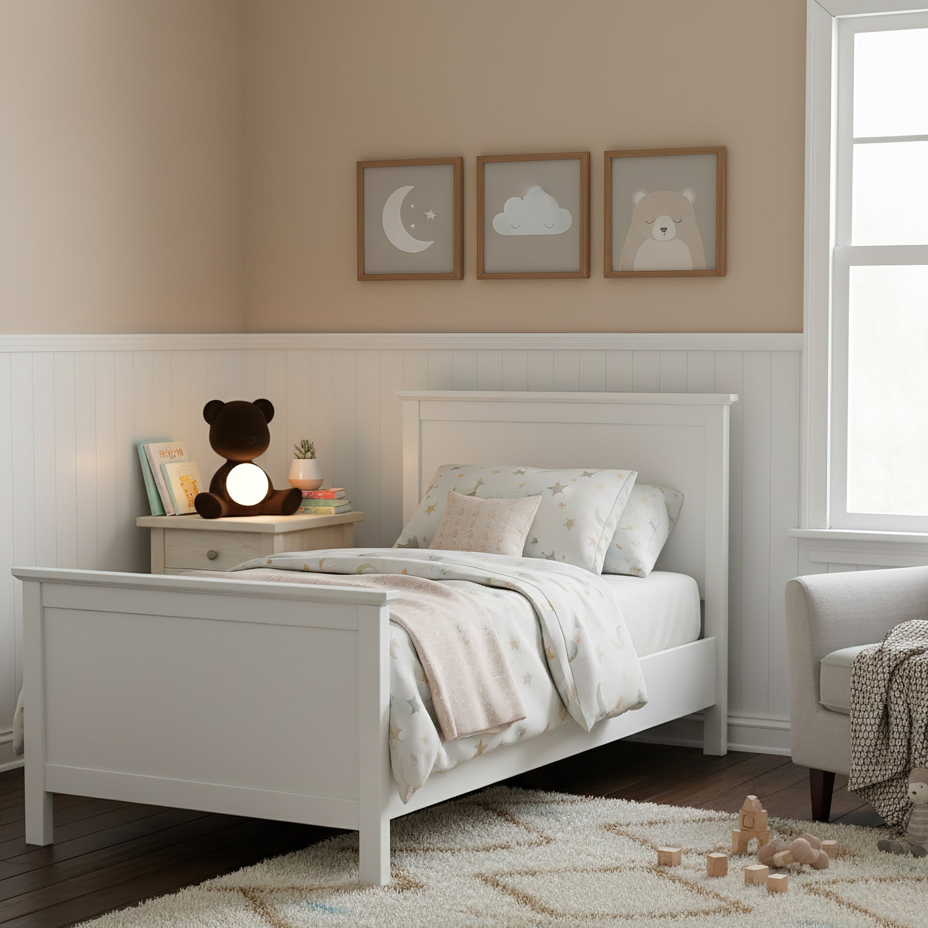 Glowing Teddy Bear Table Lamp, Velvety Accent Light
