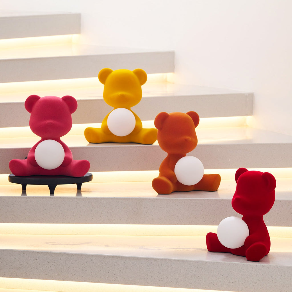 Glowing Teddy Bear Table Lamp, Velvety Accent Light
