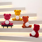 Glowing Teddy Bear Table Lamp, Velvety Accent Light