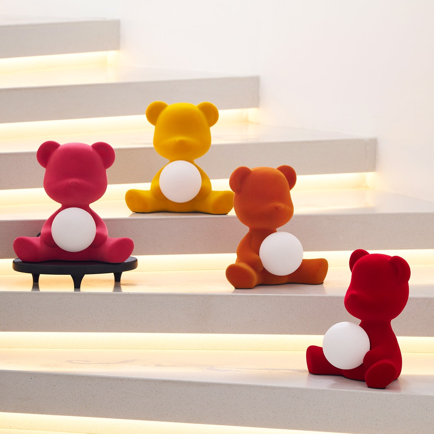 Glowing Teddy Bear Table Lamp, Velvety Accent Light