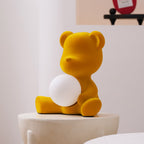 Glowing Teddy Bear Table Lamp, Velvety Accent Light