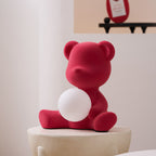 Glowing Teddy Bear Table Lamp, Velvety Accent Light