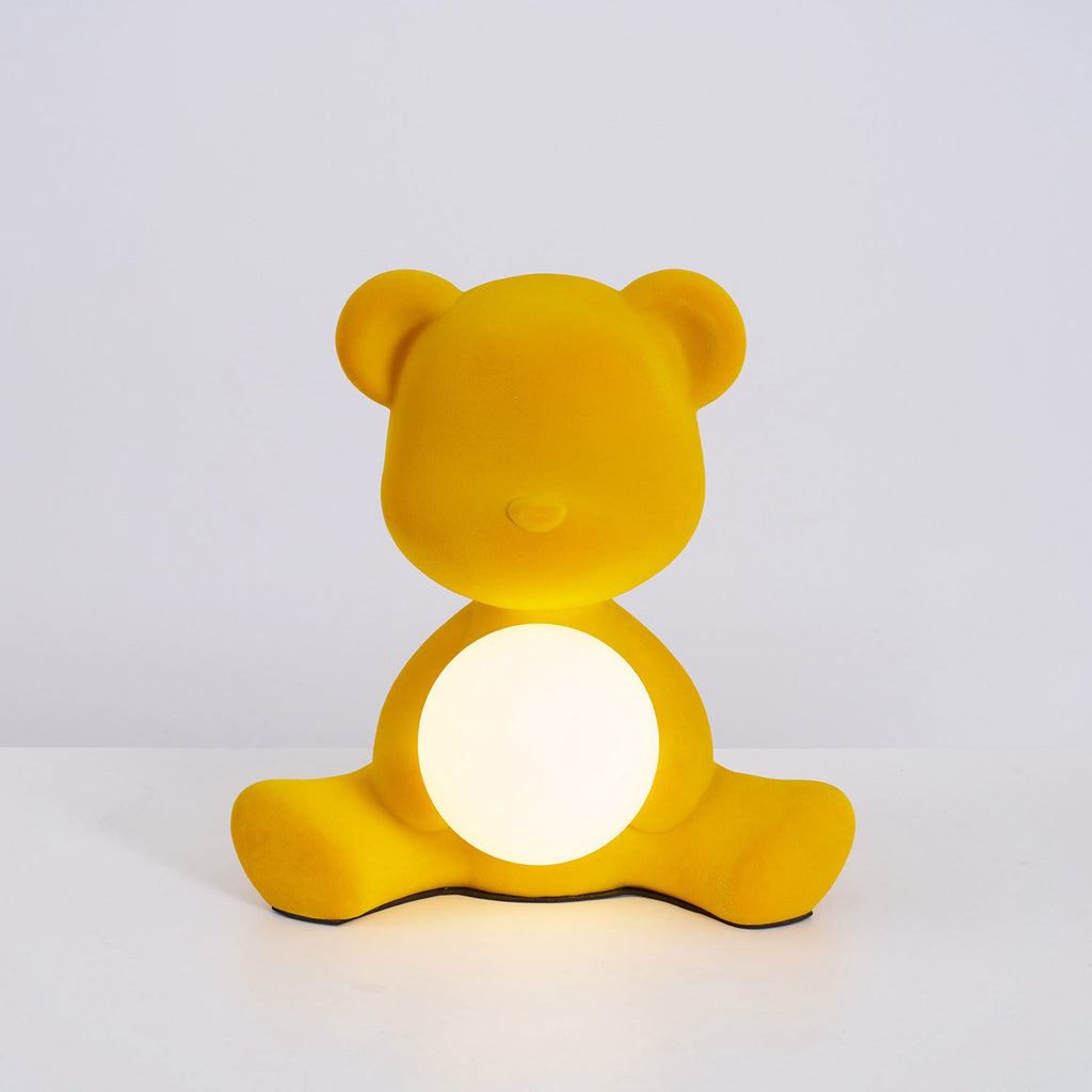 Glowing Teddy Bear Table Lamp, Velvety Accent Light