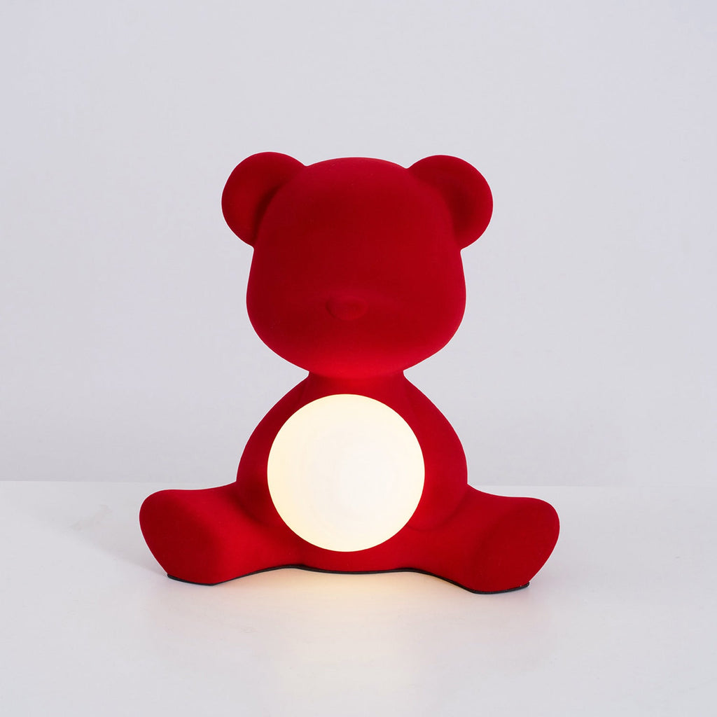 Glowing Teddy Bear Table Lamp, Velvety Accent Light