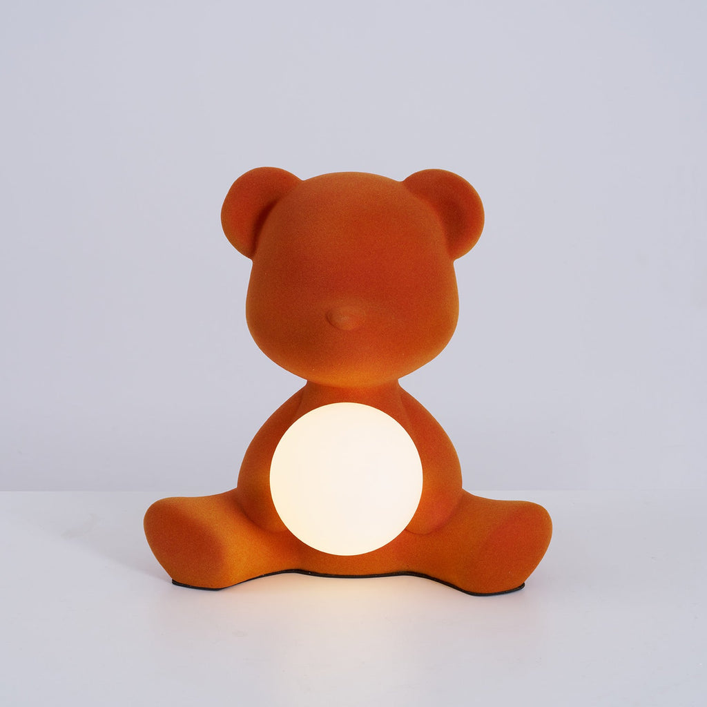 Glowing Teddy Bear Table Lamp, Velvety Accent Light