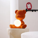 Glowing Teddy Bear Table Lamp, Velvety Accent Light