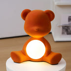 Glowing Teddy Bear Table Lamp, Velvety Accent Light