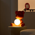Glowing Teddy Bear Table Lamp, Velvety Accent Light