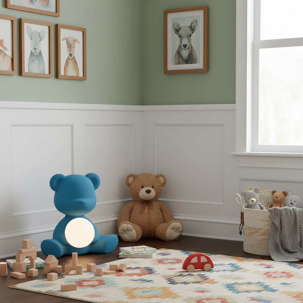 Glowing Teddy Bear Table Lamp, Velvety Accent Light