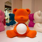 Glowing Teddy Bear Table Lamp, Velvety Accent Light