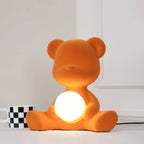 Glowing Teddy Bear Table Lamp, Velvety Accent Light