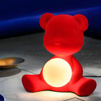 Glowing Teddy Bear Table Lamp, Velvety Accent Light