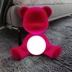 Glowing Teddy Bear Table Lamp, Velvety Accent Light