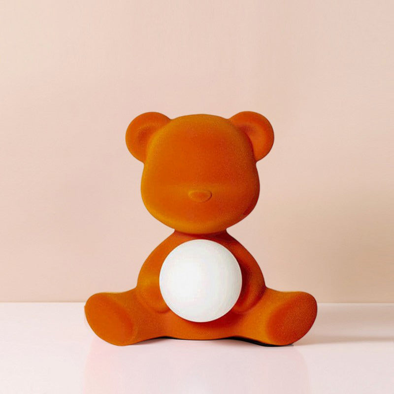 Glowing Teddy Bear Table Lamp, Velvety Accent Light