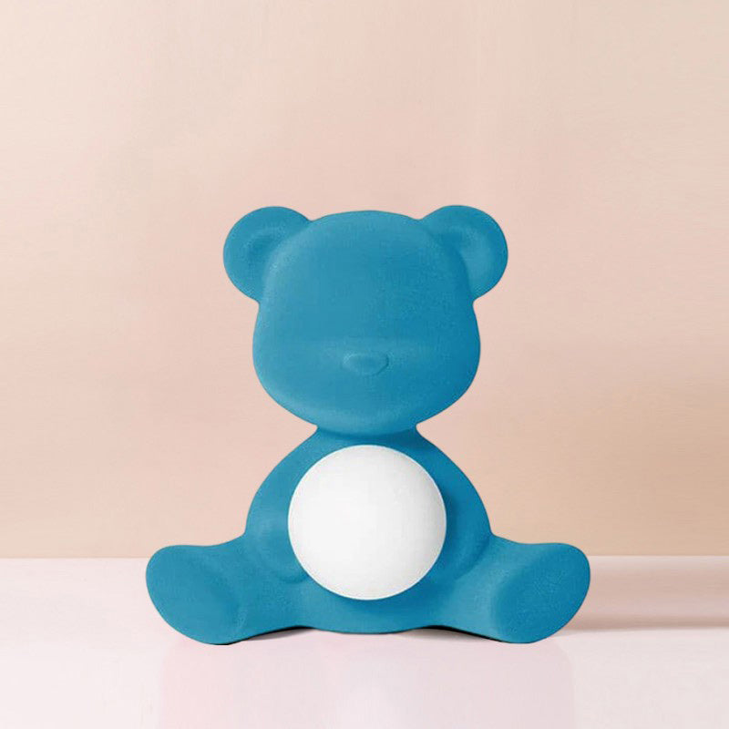 Glowing Teddy Bear Table Lamp, Velvety Accent Light