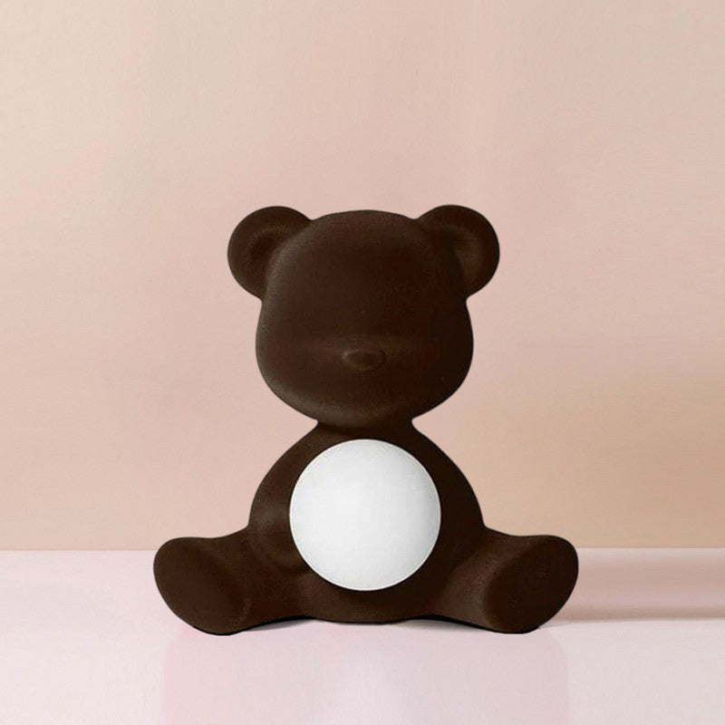 Glowing Teddy Bear Table Lamp, Velvety Accent Light