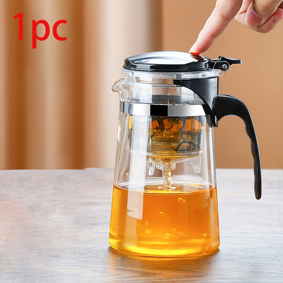 Tea Crystal: Transparent Glass Teapot with Filter & Elegant Design – Ideal Gift for Tea Lovers