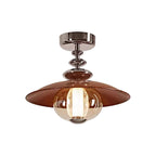 Walnut Dome LED Ceiling Lamp, Modern Minimalist