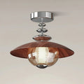 Walnut Dome LED Ceiling Lamp, Modern Minimalist