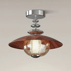 Walnut Dome LED Ceiling Lamp, Modern Minimalist