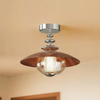 Walnut Dome LED Ceiling Lamp, Modern Minimalist
