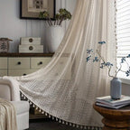 TerraBoho: Curtains Crocheted with Tassels – Modern Boho Style for Bedrooms & Dining Rooms