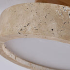 TerraLuce: Round LED Ceiling Light 1-Bulb Made of Travertine Stone Minimalist – for Hallway & Living Room