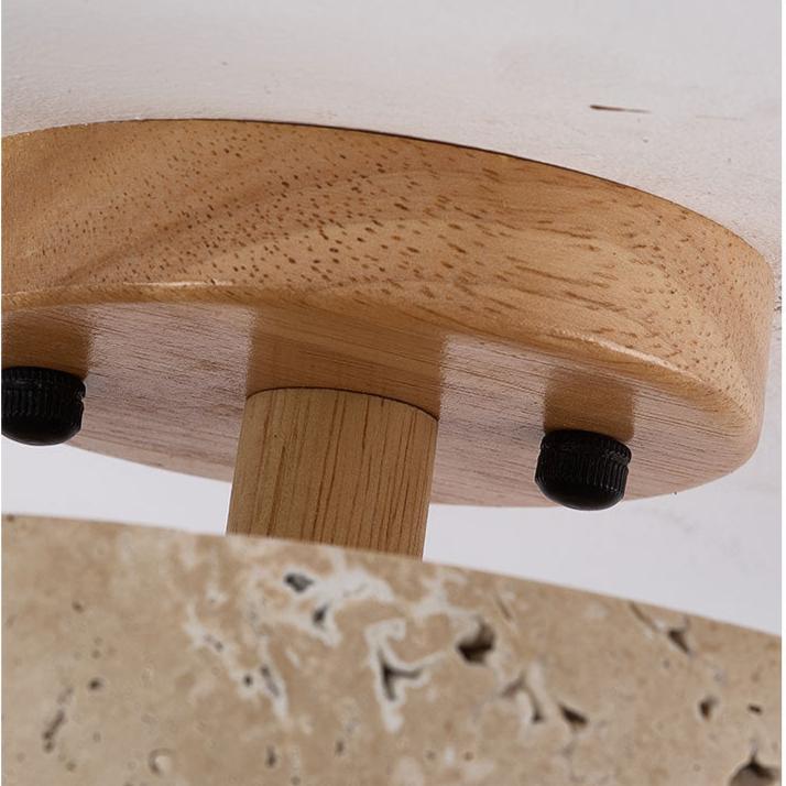 TerraLuce: Round LED Ceiling Light 1-Bulb Made of Travertine Stone Minimalist – for Hallway & Living Room