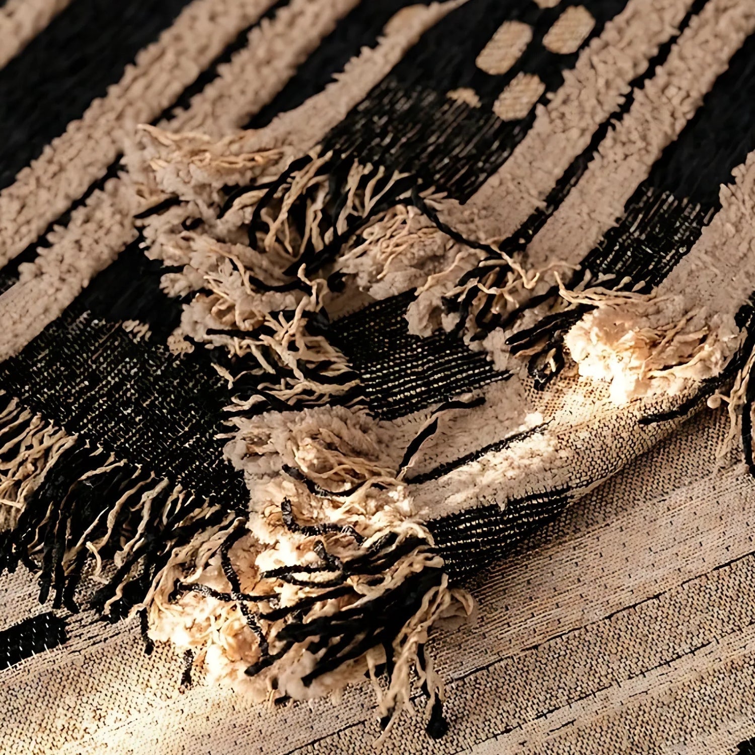TerraStripes: Sofa Cover in Boho Stripe Design Made of Plush Microfiber with Non-Slip Comfort – for Sofa & Daybed