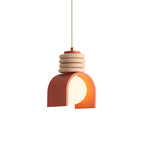 Compact Resin Shade Pendant Light, Cream & Orange