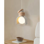 Compact Resin Shade Pendant Light, Cream & Orange