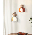 Compact Resin Shade Pendant Light, Cream & Orange