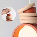 Compact Resin Shade Pendant Light, Cream & Orange