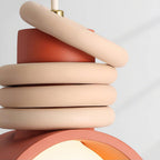 Compact Resin Shade Pendant Light, Cream & Orange