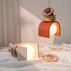 Compact Resin Shade Pendant Light, Cream & Orange