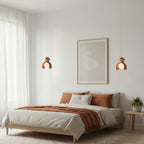 Compact Resin Shade Pendant Light, Cream & Orange