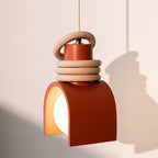 Compact Resin Shade Pendant Light, Cream & Orange