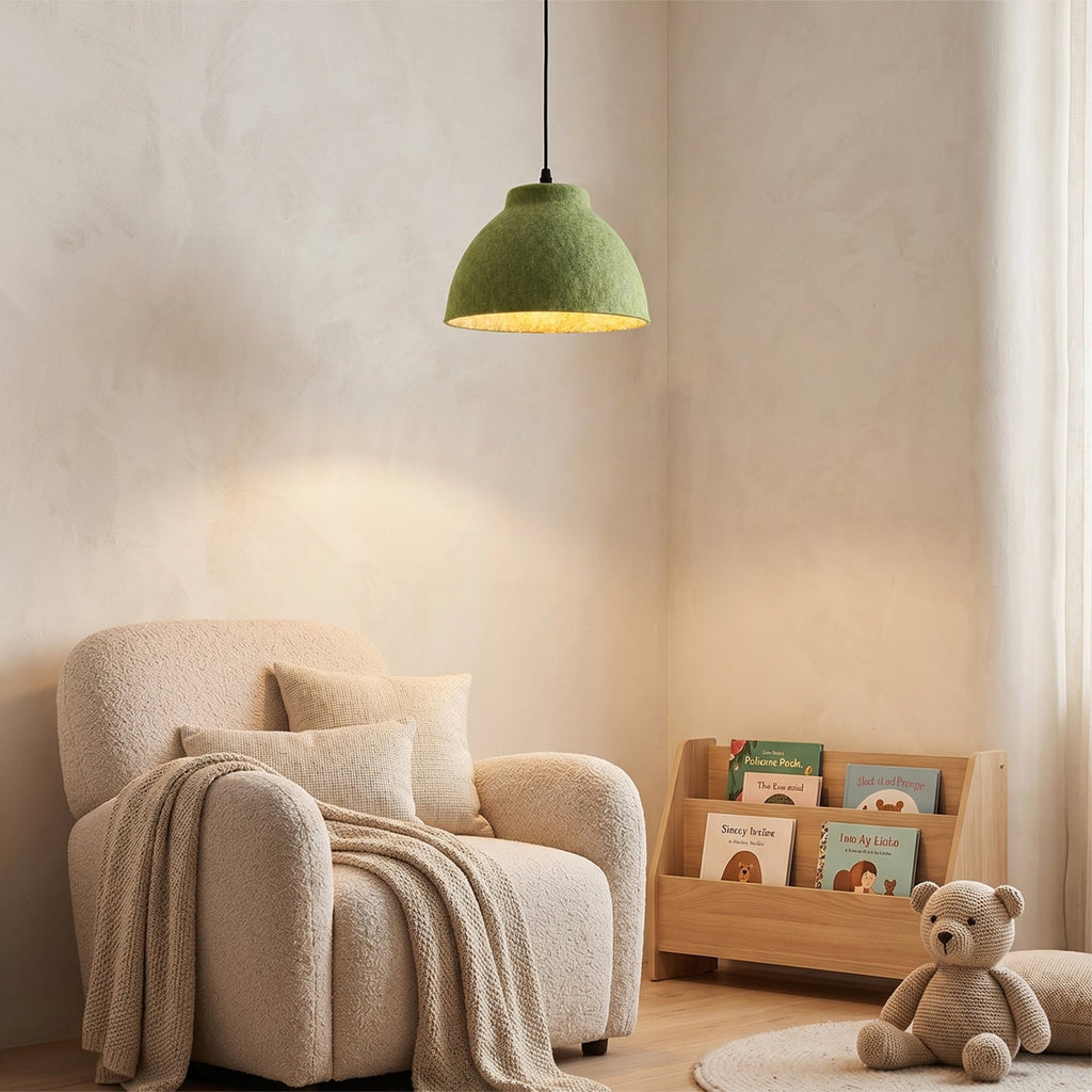 Bowl-Shaped Acoustic Felt Pendant Lamp