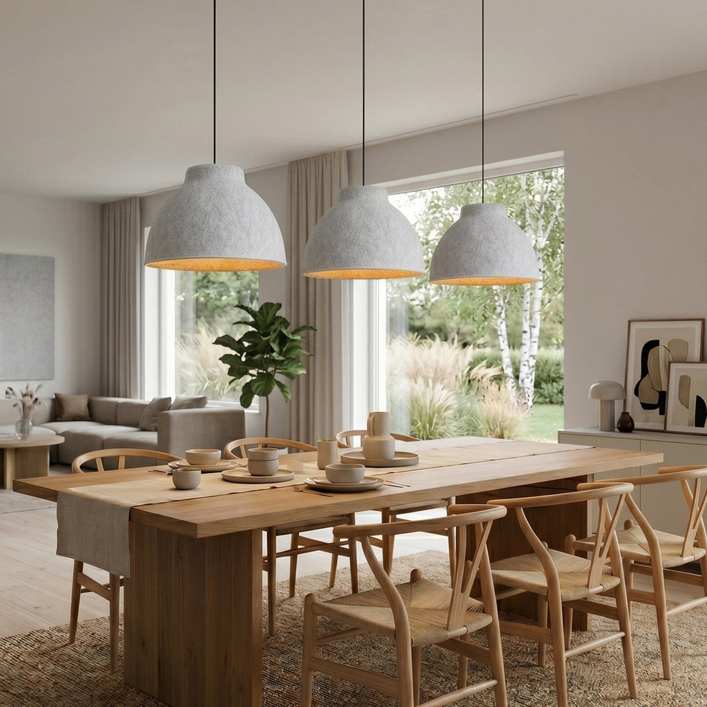 Bowl-Shaped Acoustic Felt Pendant Lamp