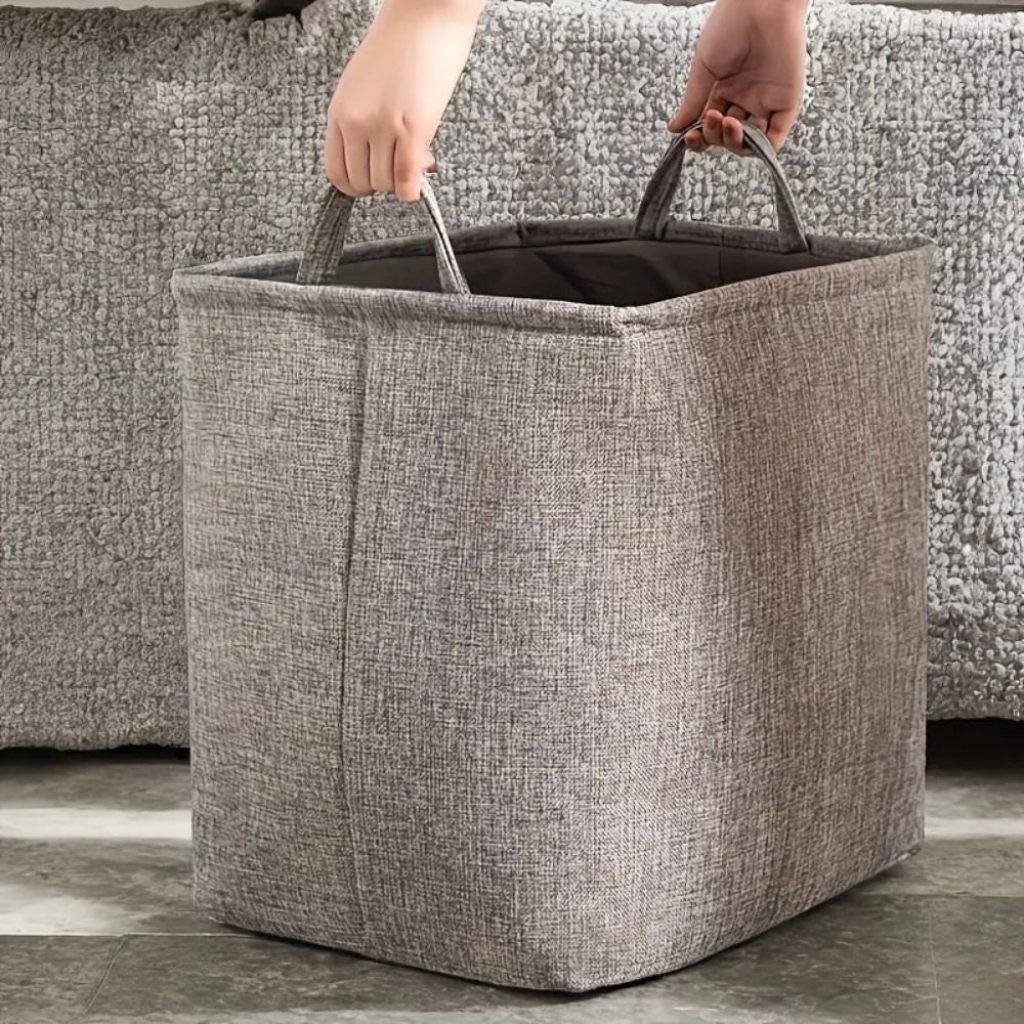TextileMagic: collapsible fabric laundry basket with handles – lightweight, decorative & practical for bedrooms & bathrooms
