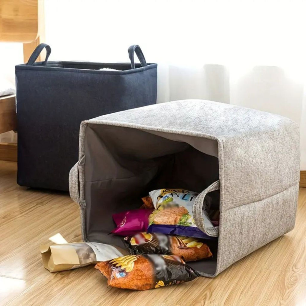 TextileMagic: collapsible fabric laundry basket with handles – lightweight, decorative & practical for bedrooms & bathrooms