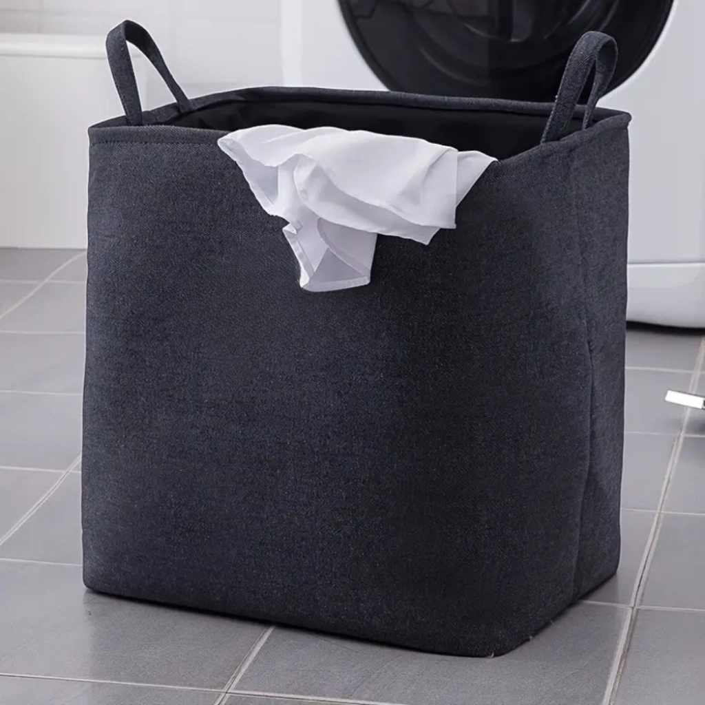 TextileMagic: collapsible fabric laundry basket with handles – lightweight, decorative & practical for bedrooms & bathrooms