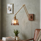 Layered Disc & Ring Wall Sconce with Adjustable Arm