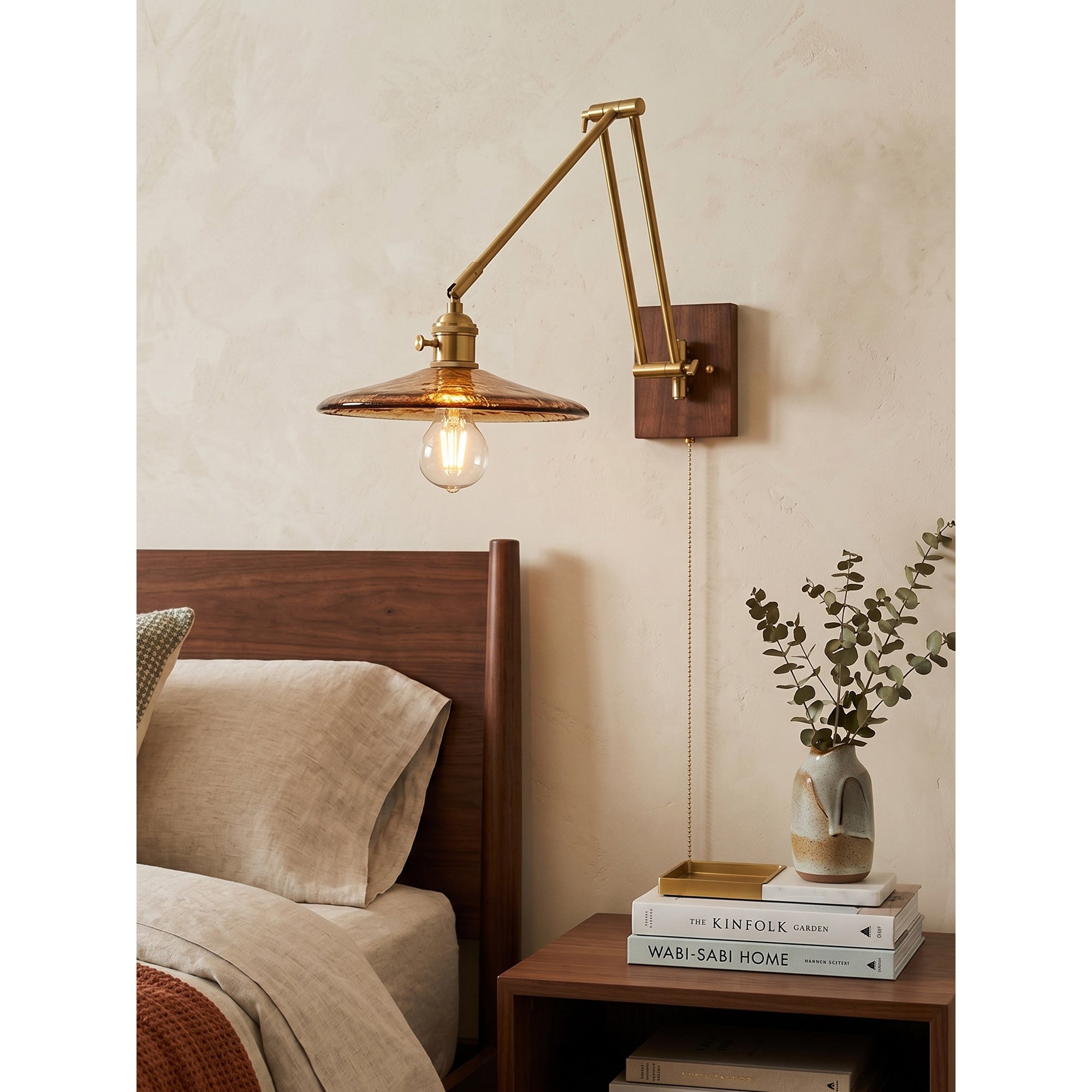 Layered Disc & Ring Wall Sconce with Adjustable Arm
