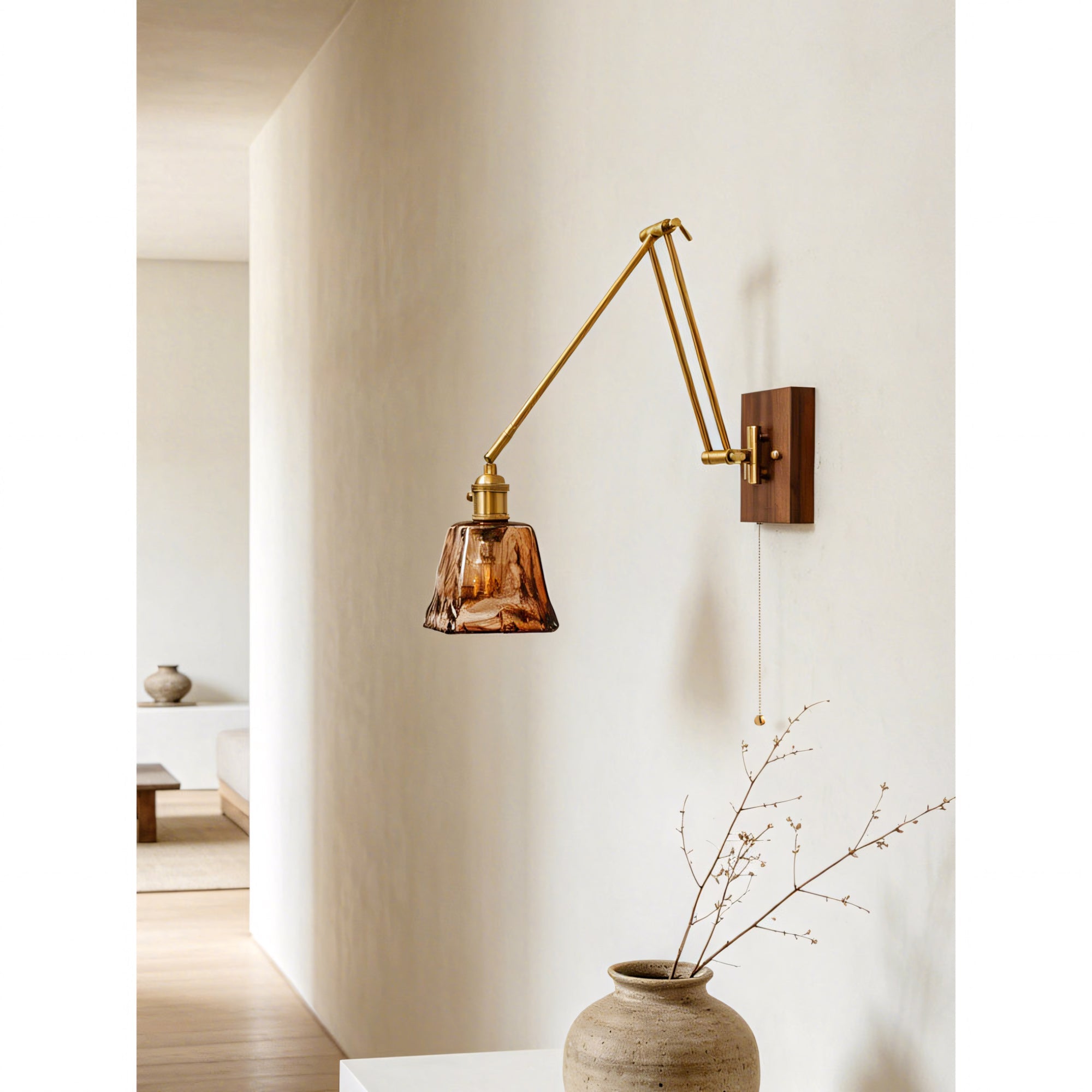 Layered Disc & Ring Wall Sconce with Adjustable Arm