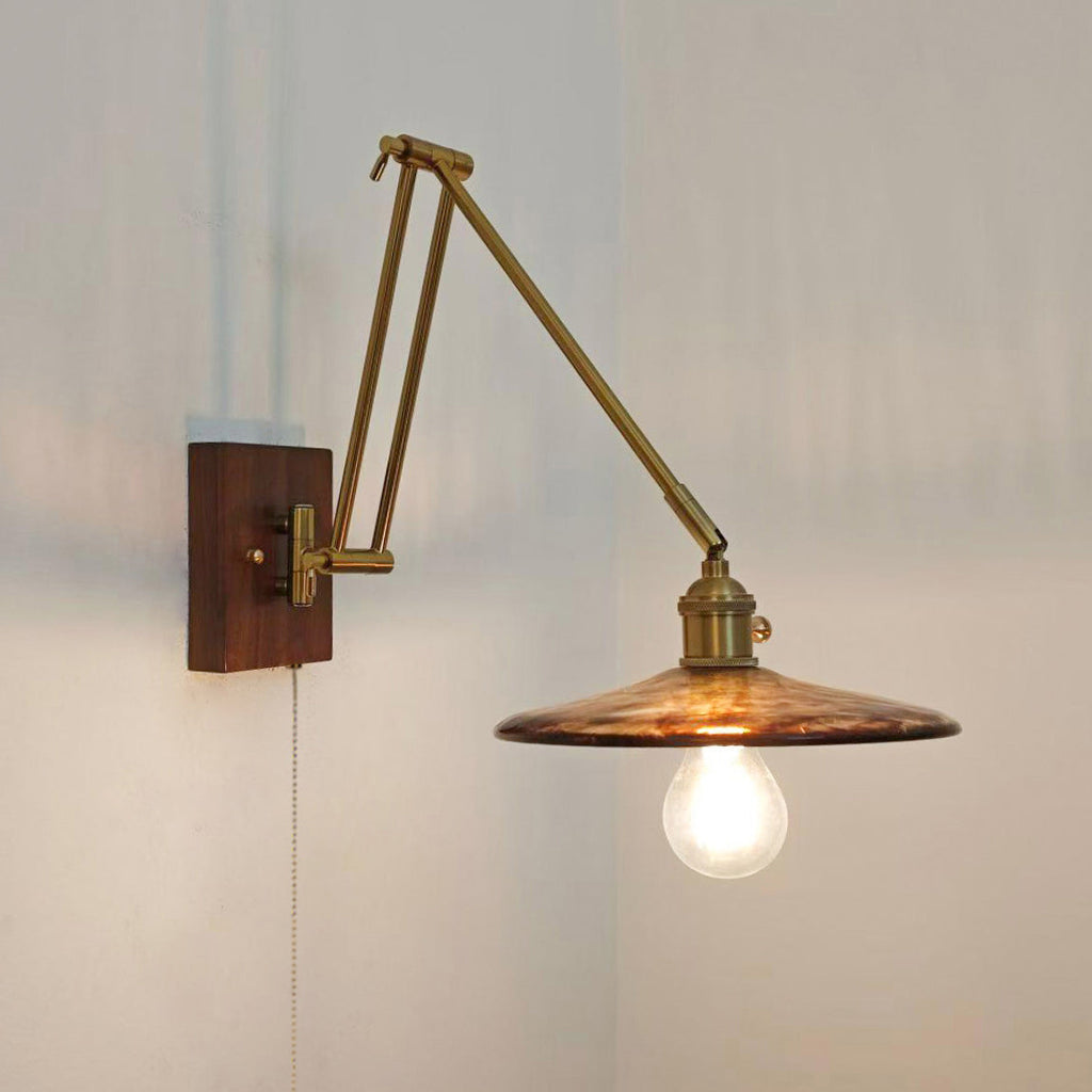 Layered Disc & Ring Wall Sconce with Adjustable Arm