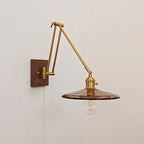 Layered Disc & Ring Wall Sconce with Adjustable Arm