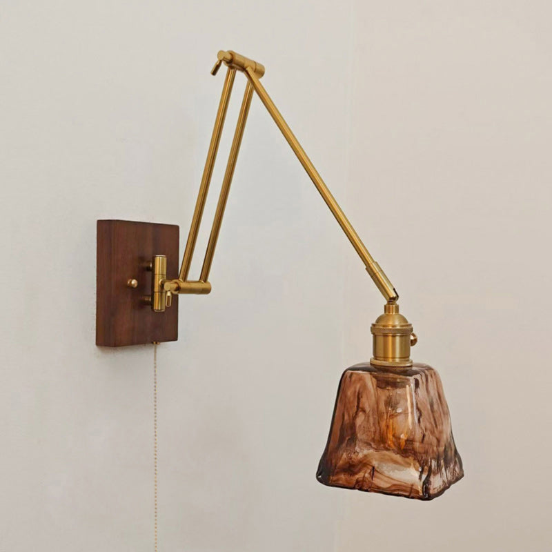 Layered Disc & Ring Wall Sconce with Adjustable Arm