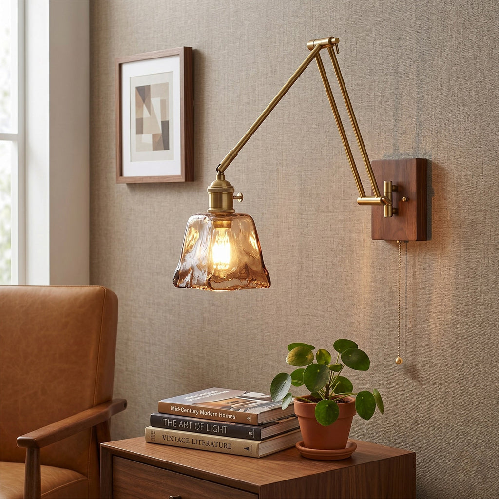 Layered Disc & Ring Wall Sconce with Adjustable Arm
